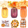 Thanksgiving Decorations Mason Jar, Farmhouse Harvest Thanksgiving Table Decor by CNVOILA
