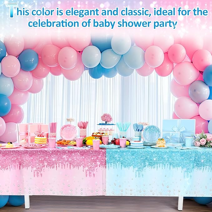 452 Pcs Gender Reveal Party Supplies Boy or Girl Party Decoration, Glitter Pink - Image 5