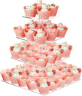 Cupcake Stand, 4 Tier Square Acrylic Cupcake Display Stand Holder, Theme Party by BOXALLS