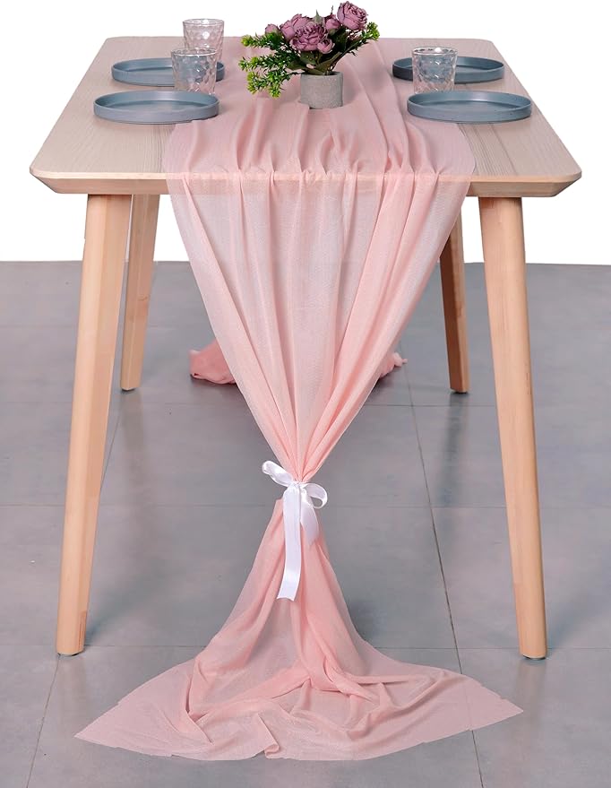 MDS 5 Pack 10ft Chiffon Table Runner 29 x 120 Inches Sheer Wedding Runner - Image 7