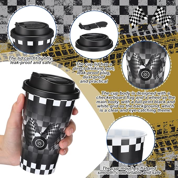 Yungyan 36 Sets Checkered Flag Party Favors Goodie Cups - Image 3