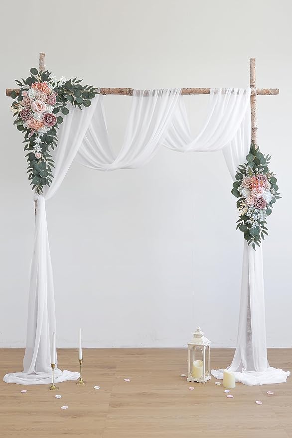 Dusty Rose Artificial Wedding Arch Flowers Kit - Image 2