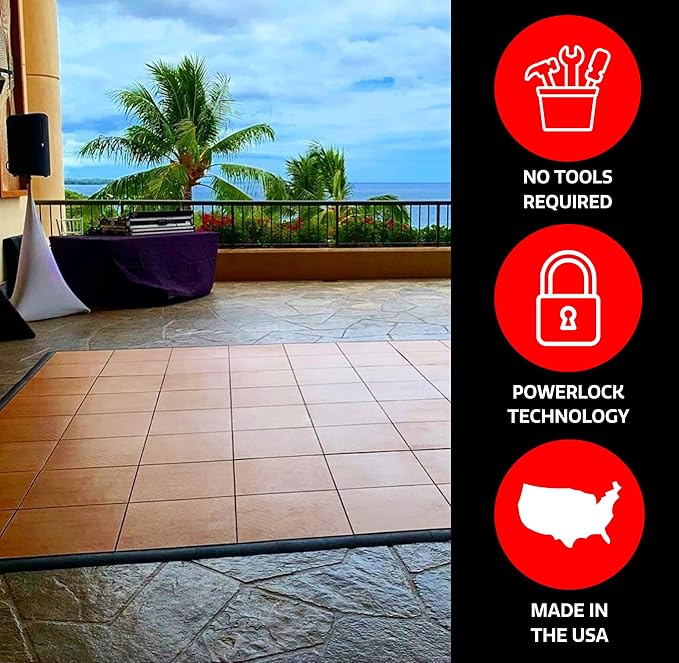 Big Floors 3X3OAKFLOOR Interlocking Lightweight Plastic Modular Dance Floor Kit - Image 7