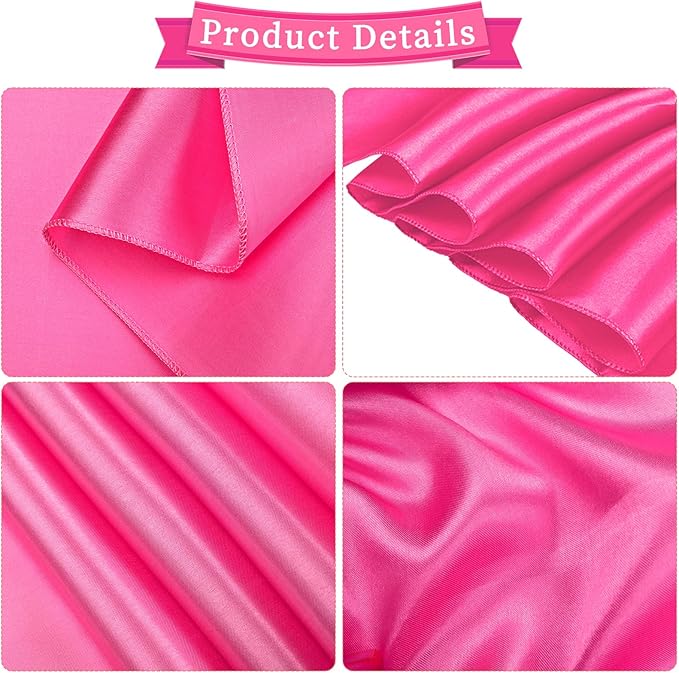 60 PCS Hot Pink Satin Chair Sashes Bows Universal Chair Cover - Image 3
