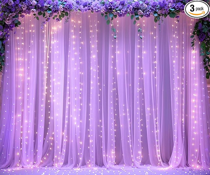 Lavender Tulle Photo Backdrop Curtain by Suppromo