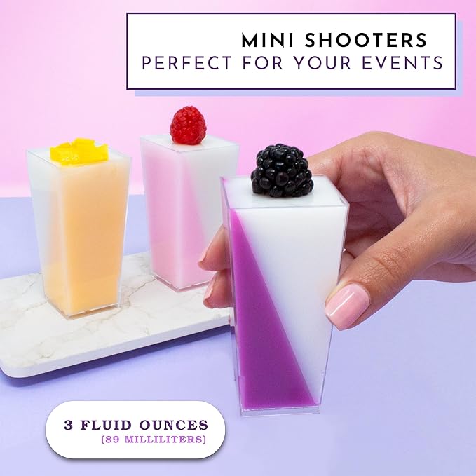 50 Pack Tiny 3oz Tall Pyramid Shooter | Disposable Mini Plastic Dessert Cups | - Image 3
