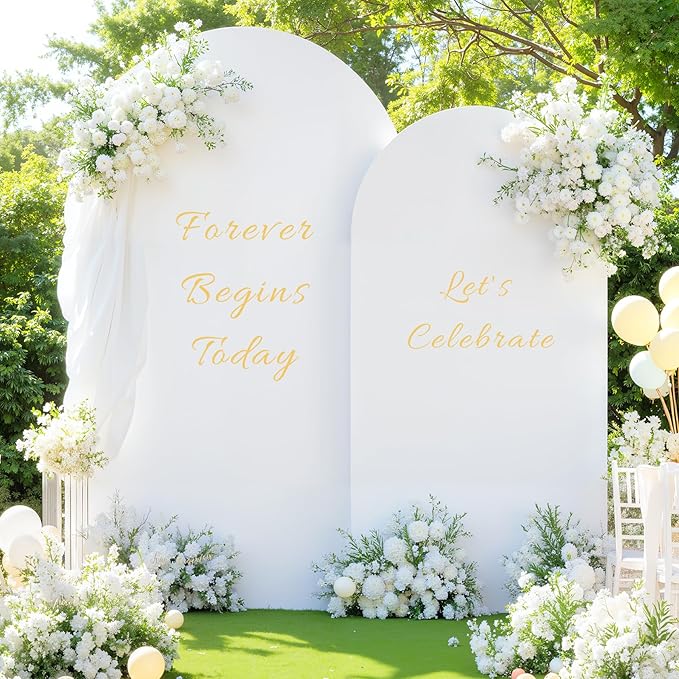 White Arch Backdrop Cover for Wedding, Birthday Party Decor, Chiara Backdrop - Image 2