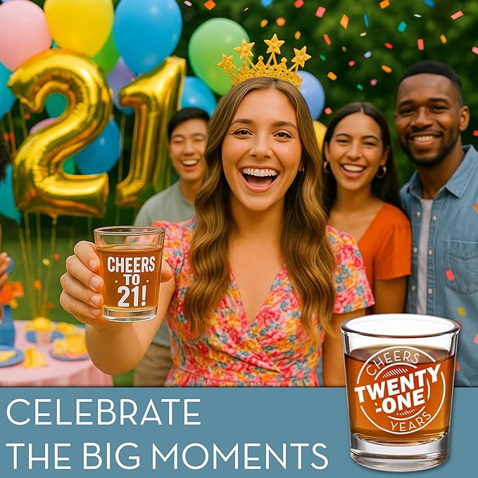 21st Birthday Custom Shot Glass 2.5oz, Personalized Picture Funny Party Favor - Image 5