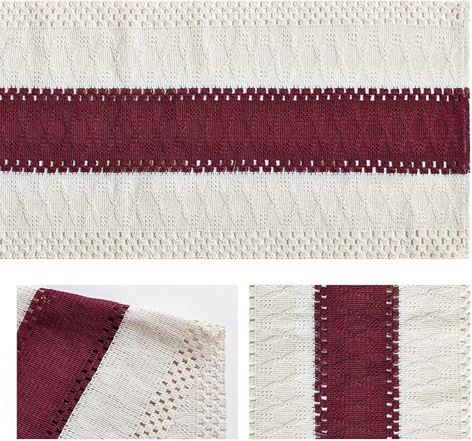 Artoid Mode Red Farmhouse Rustic Table Runner, Seasonal Holiday Hollow Kitchen - Image 6