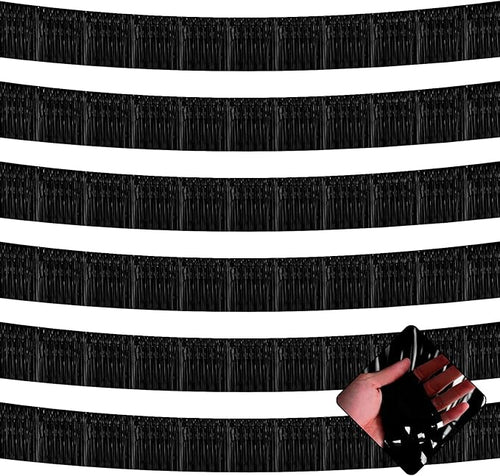 10 Pack 10 Feet Black Foil Fringe Garland Metallic Tinsel Streamers Banner Wall by AIKENLIN