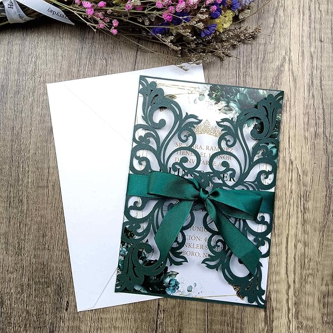 25PCS Laser Cut Wedding Invitations Cards - Image 2