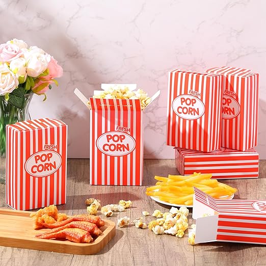 Xinnun 200 Pcs Paper Popcorn Boxes 1 oz Close Top Oil Proof Disposable Popcorn - Image 6
