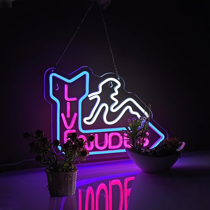 Neon Sign for Wall Décor LED Live Batchroom Changing Room Restroom Neon Lights by Roouneon