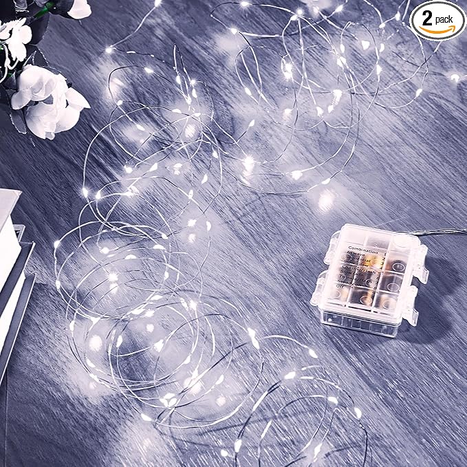 2 Pack 16.4 Ft. Battery Operated Outdoor String Lights by Ariceleo