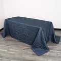YOUR CHAIR COVERS - 6 ft - 90 x 132 Inch Navy Blue Rectangular Crinkle Taffeta by YourChairCovers