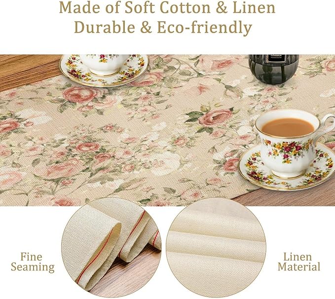 Lovely Rose Table Runner, 13in（33cm） W * 120in（305cm） L - Image 4