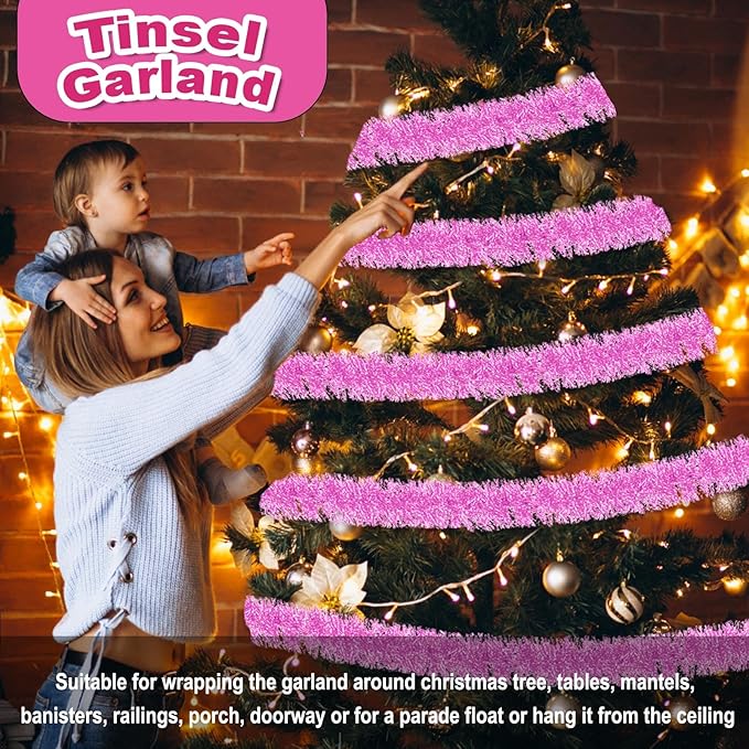 50 Feet Christmas Foil Fringe Banner Metallic Tassle Garland Metallic Backdrop - Image 3