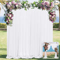 White Backdrop Curtain for Wedding Decor Holiday Party by MYSKYHOME