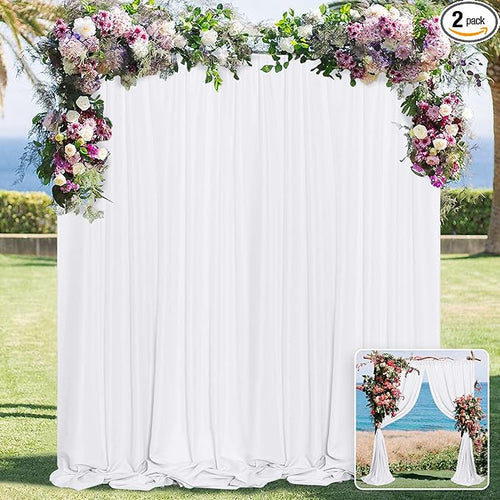 10 ft × 10 ft White Backdrop Curtain by MYSKYHOME