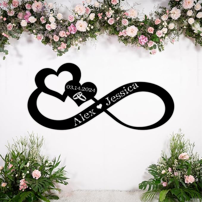 Infinity Heart Metal Wall Decor, Unique Infinity Heart Wall Decor Love Sign - Image 4