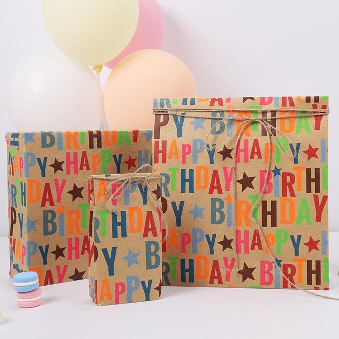 LaRibbons Birthday Wrapping Paper Roll - Image 3