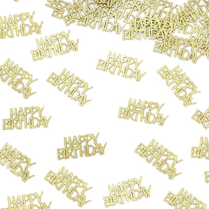 Gold Happy Birthday Confetti for Tables Glitter Birthday Party Table Scatters by Vofrise