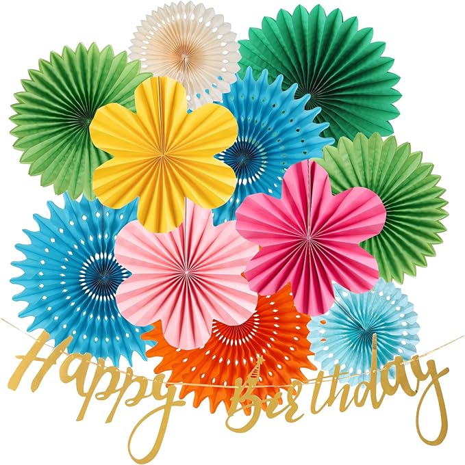 Colorful Birthday Party Decoration Paper Flower Hanging Decoration by BalunAdmhail