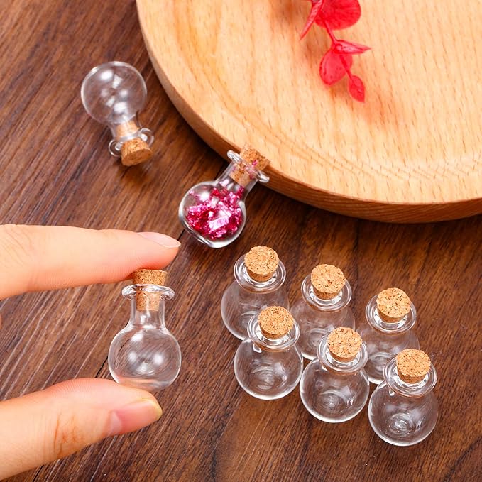 Patelai 50 Pcs Mini Glass Bottles Jars - Image 5