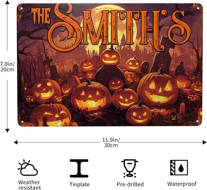Personalized Halloween Metal Sign - Image 2