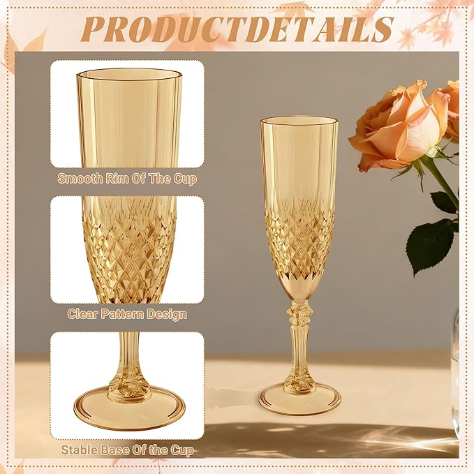 Plastic Champagne Flutes, for Weddings Bachelor Parties Toasting and Events - Image 6