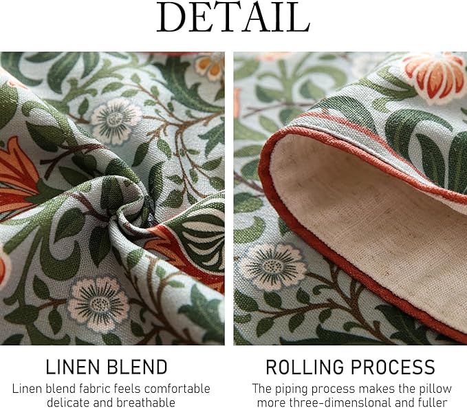 ISAENNE Designer French Green Elegant Linen Table Runner 71 Inches Long - Image 5