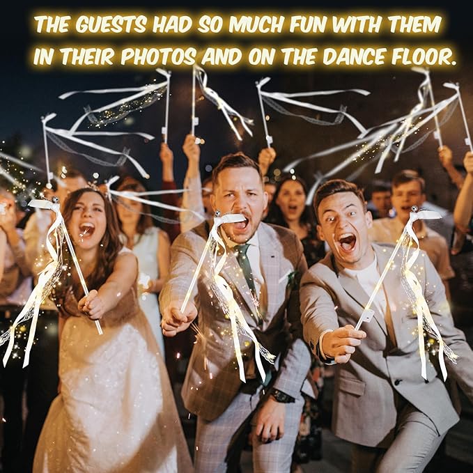 100PCS Light up Wands for wedding, Wedding Wands Streamers - Image 6