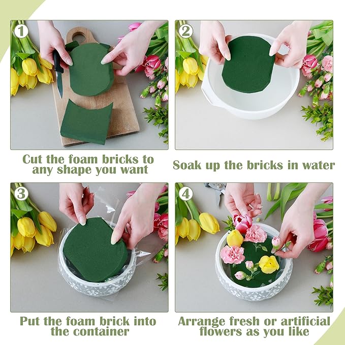 8 Packs Floral Foam Blocks Wet & Dry Floral Foam Bricks 5.5x3.1x1.8 Inch Flower - Image 5