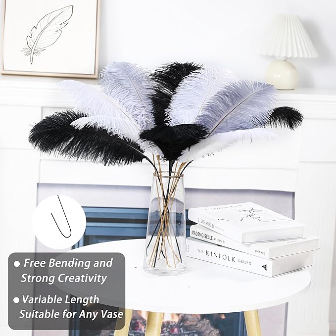 Holmgren Black White Grey Ostrich Feathers - Image 3
