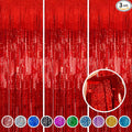 Foil Fringe Curtains Red Streamers Party Decorations by Melsan