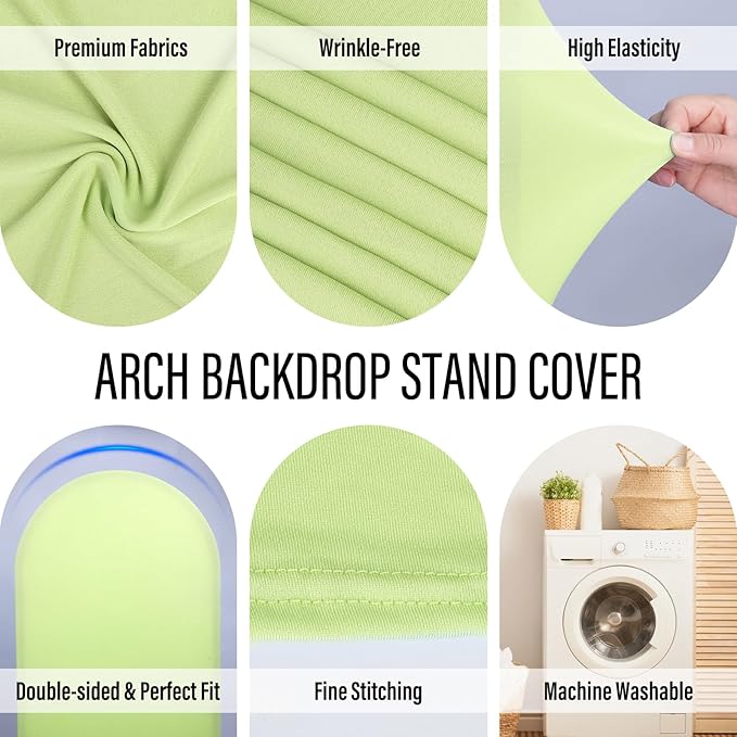 LEBENGURU Upgraded 6FT Wedding Arch Cover, Round Top Chiara Stand Covers - Image 3