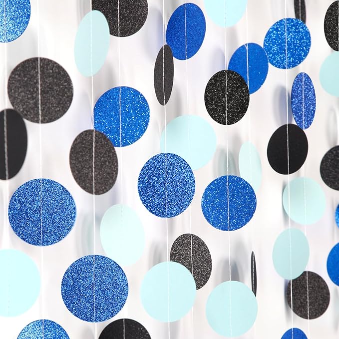 Navy-Blue Black Birthday Party-Decorations Streamers - 52FT Graduation Hanging by Hugtmr
