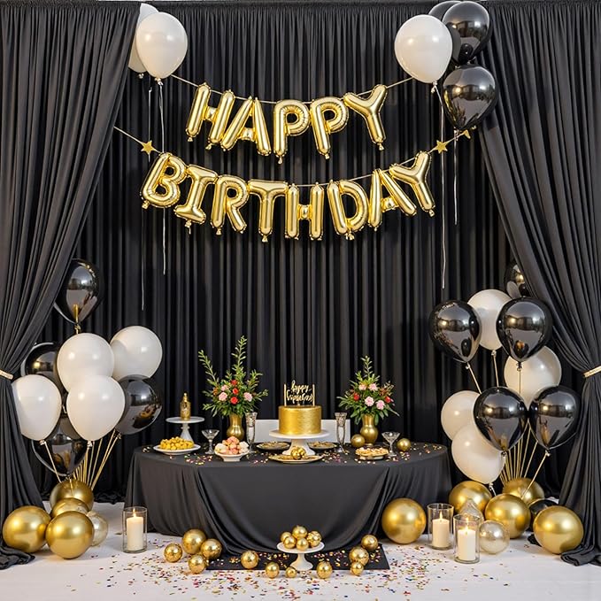 50ftx10ft Wrinkle Free Black Backdrop Curtain - Image 6