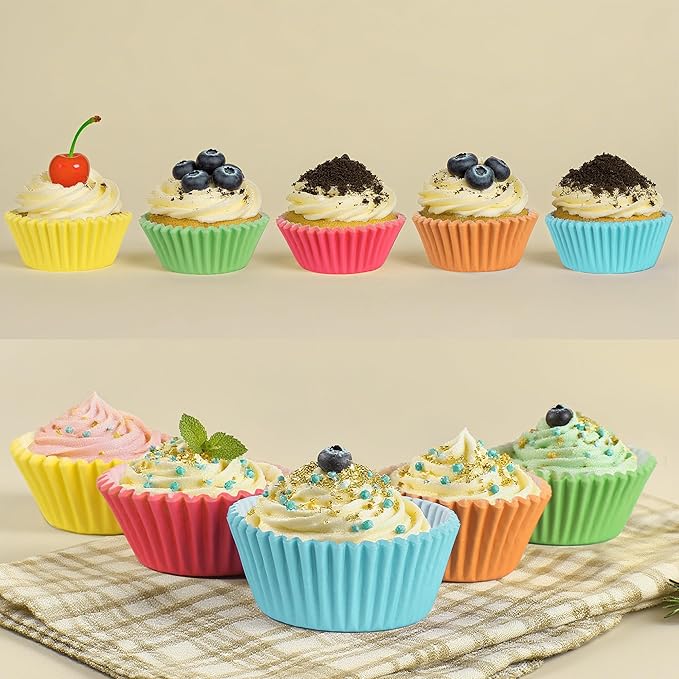 1.4 inch 1000-Count Mini Cupcake Liners Bright Colorful Muffin Baking Cups - Image 5