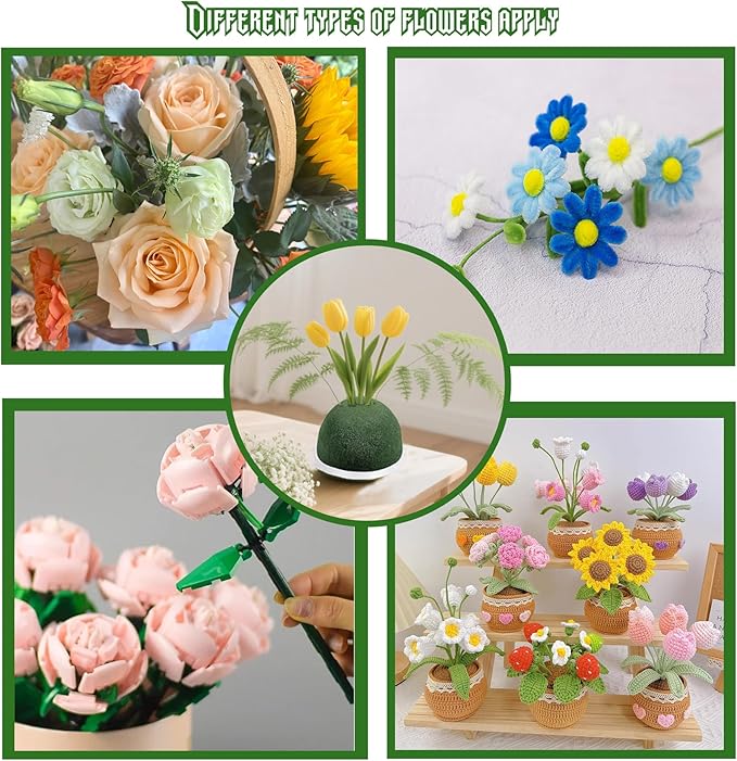 24PCS Round Floral Foam Blocks Holder Set Mini Flower Foam - Image 9