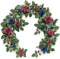 Ling's moment 5FT Burgundy Artificial Flower Garland Navy Blue Floral Arch by LingsMoment