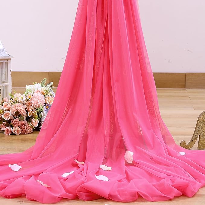 Hot Pink Tulle Backdrop Curtain - Image 7