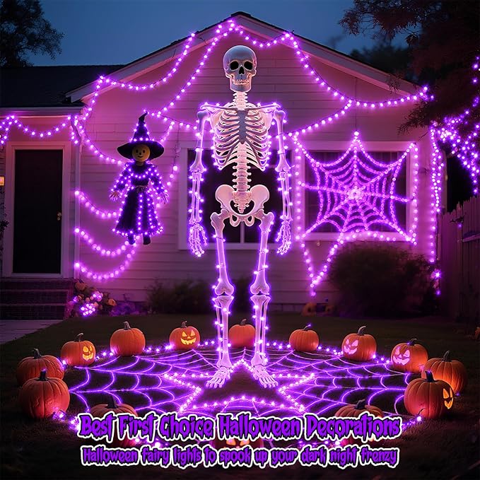 TingMiao Halloween Purple Fairy Lights Battery Operate, 7.2ft 20 LEDs String - Image 6