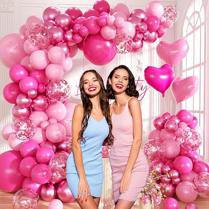 Hot Pink Balloon Garland Arch Kit - Image 5