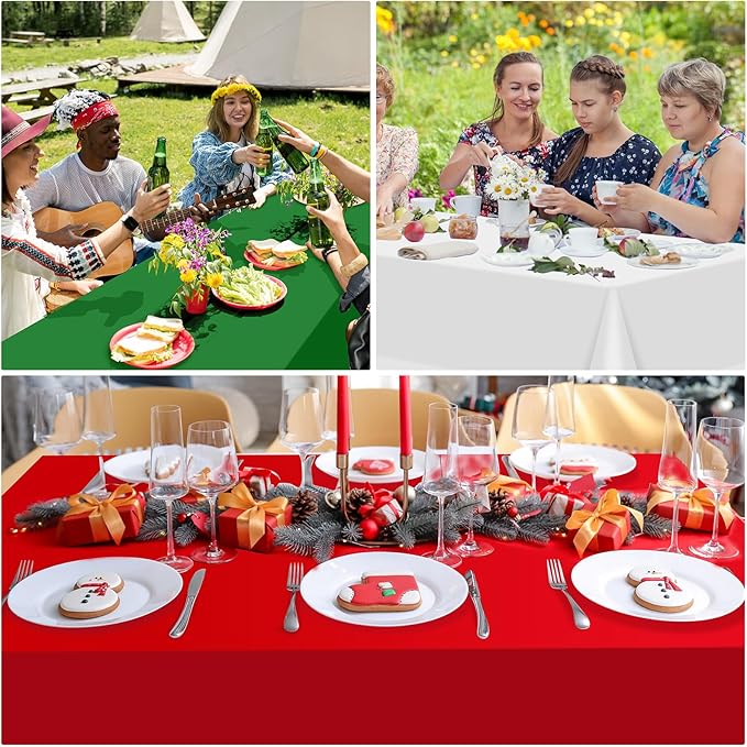 MASHAN 6 Pack Christmas Tablecloth Bulk, Rectangle Italy Theme Table Covers - Image 7