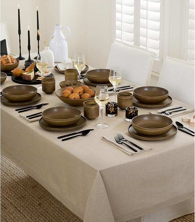 Solino Home Natural Linen Tablecloth 60 x 60 Inch - Image 5
