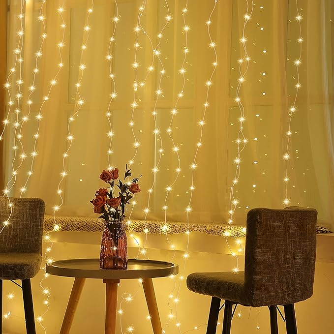 Meonum Curtain Tapestry Backdrop String Lights, Each 13 Strings 6.6 x 5 ft - Image 7