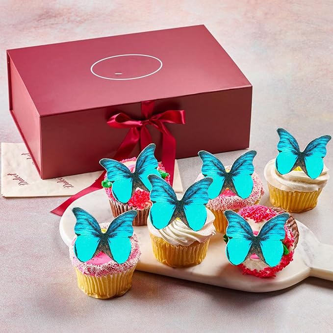 Ephlyn 48Pcs Edible Butterfly Cupcake Toppers Cute 3D Butterfly Cake Picks - Image 7