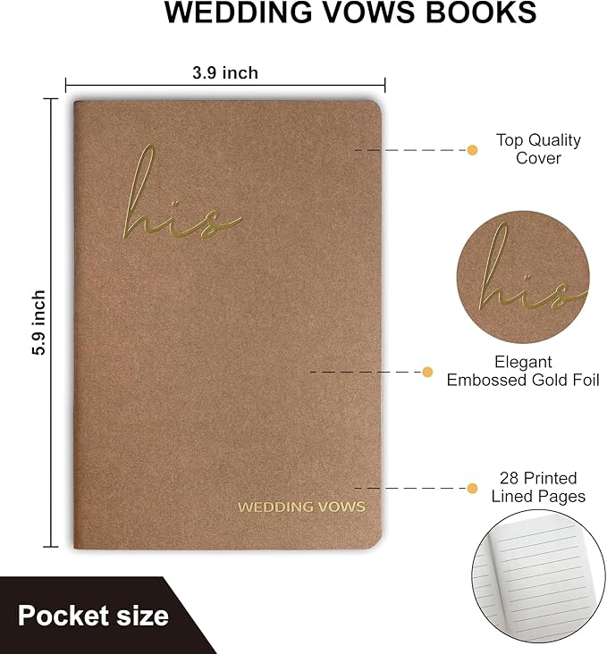 Wedding Vow Books His and Hers, Wedding Registry Gifts Ideas - Image 3