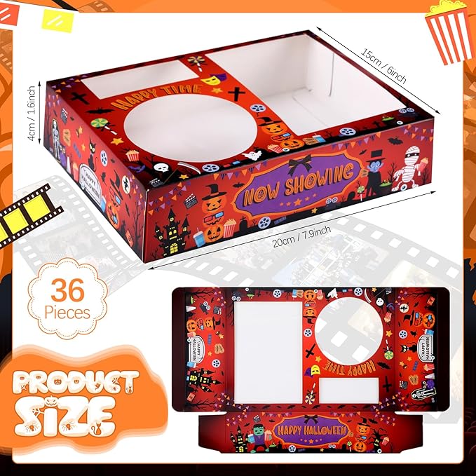 Faccito 36 Pcs Movie Night Snack Trays Movie Theater Snack Boxes Night Supply - Image 2